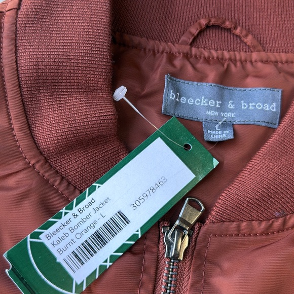 Bleecker & Broad Kaleb Bomber Jacket Burnt Orange Large Stitch Fix Nwt - Picture 3 of 4